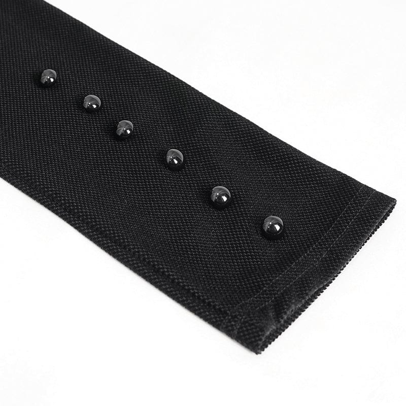 EVA LADY Women's Gothic Mesh Splice Beaded Split Dress