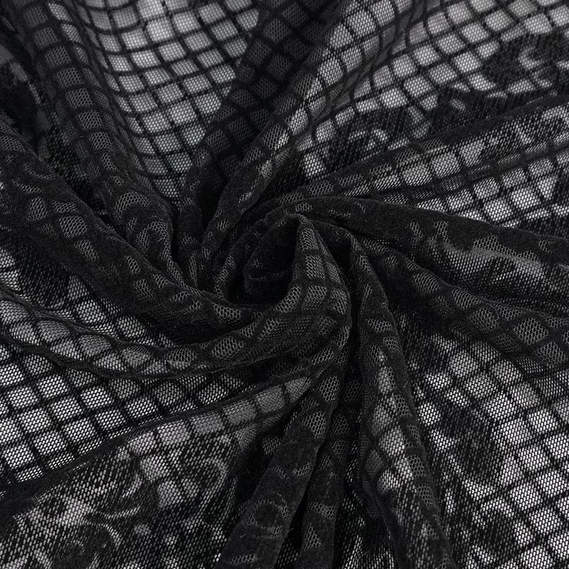 EVA LADY Women's Gothic Off Shoulder Side Slit Floral Lace Maxi Dress