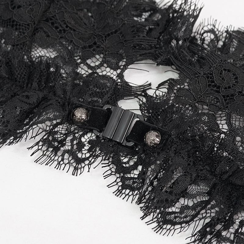 EVA LADY Women's Gothic Sexy Lace Bra Lingerie Set