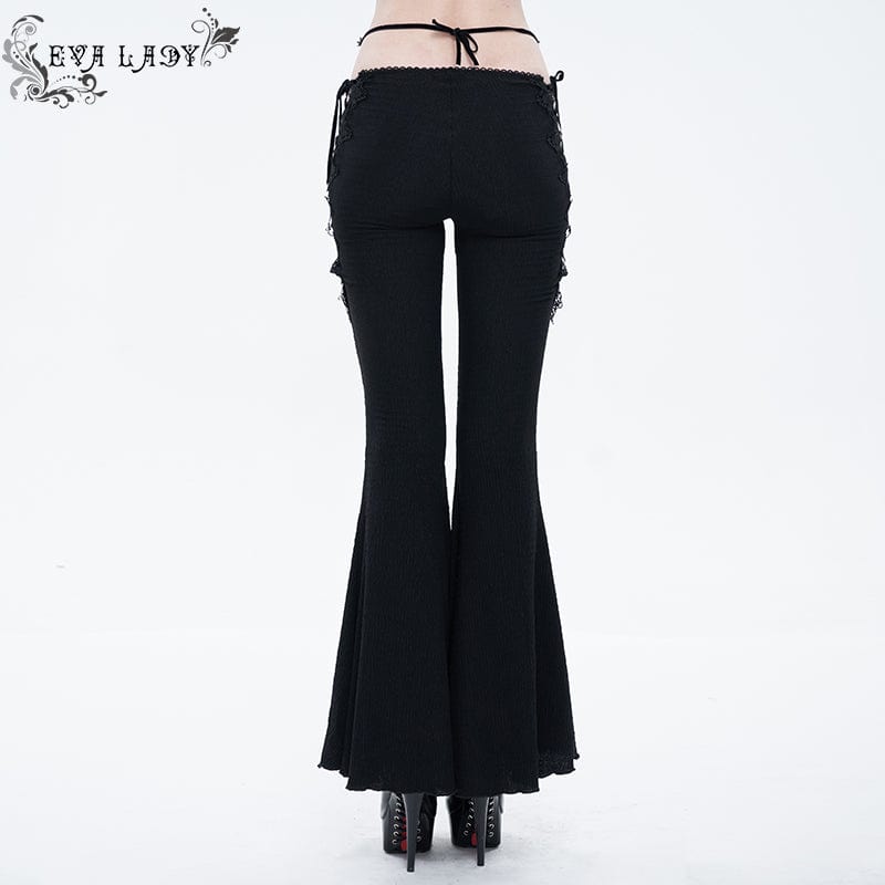 EVA LADY Women's Gothic Side Lacing-up Bell-bottoms