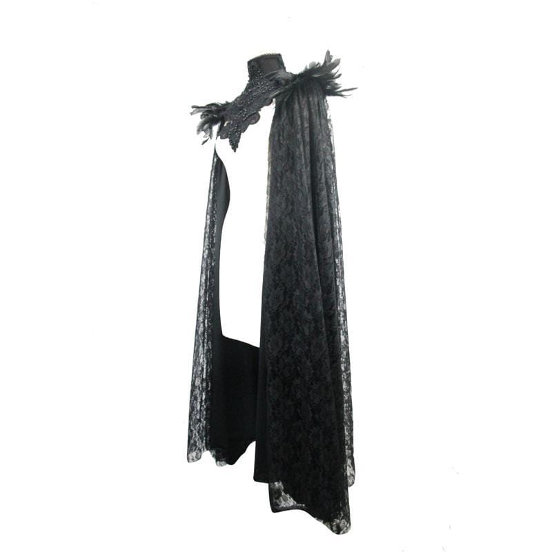 EVA LADY Women's Vintage Goth Lace Cape