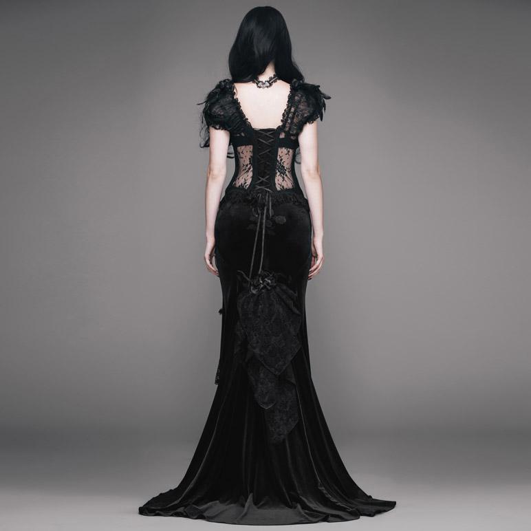 Women's Vintage Goth Skirt With Train