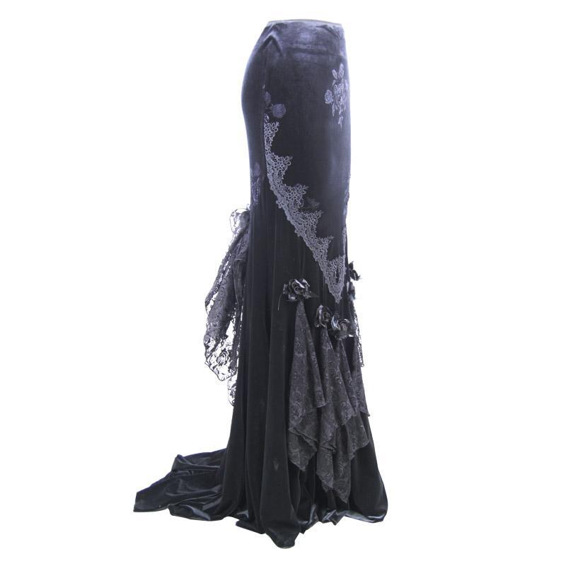 Women's Vintage Goth Skirt With Train