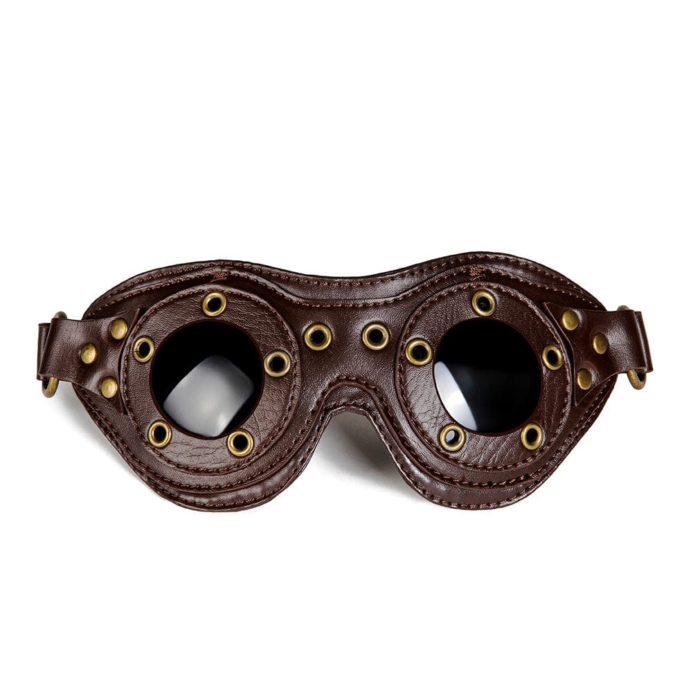 Kobine Men's Gothic Eyelets Faux Leather Goggles