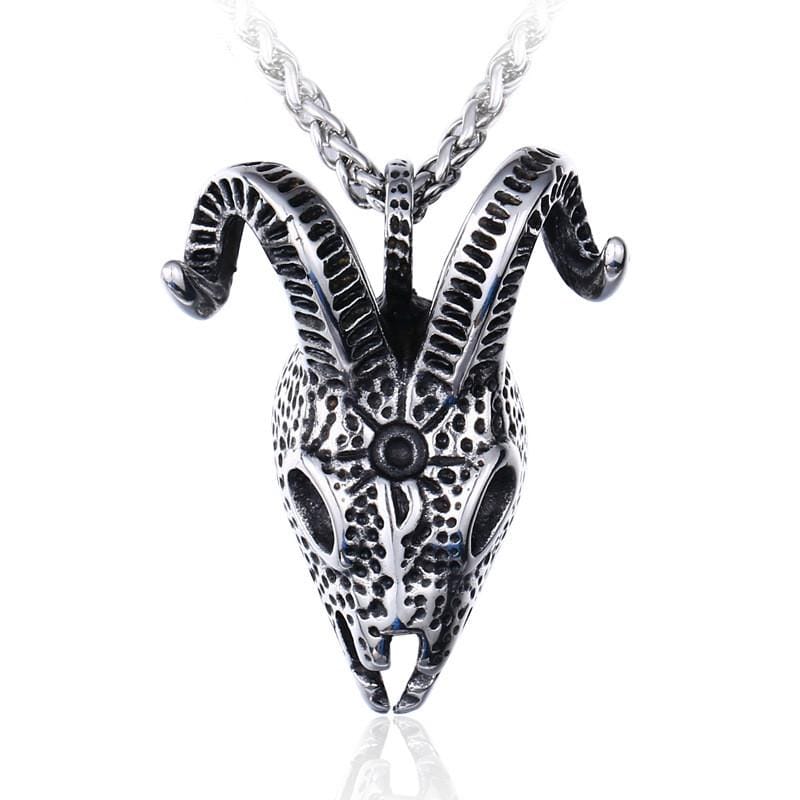 Men's Gothic Punk Antelope Skull Necklace