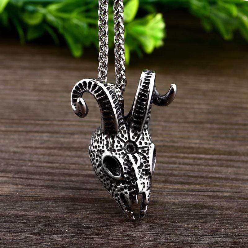 Men's Gothic Punk Antelope Skull Necklace