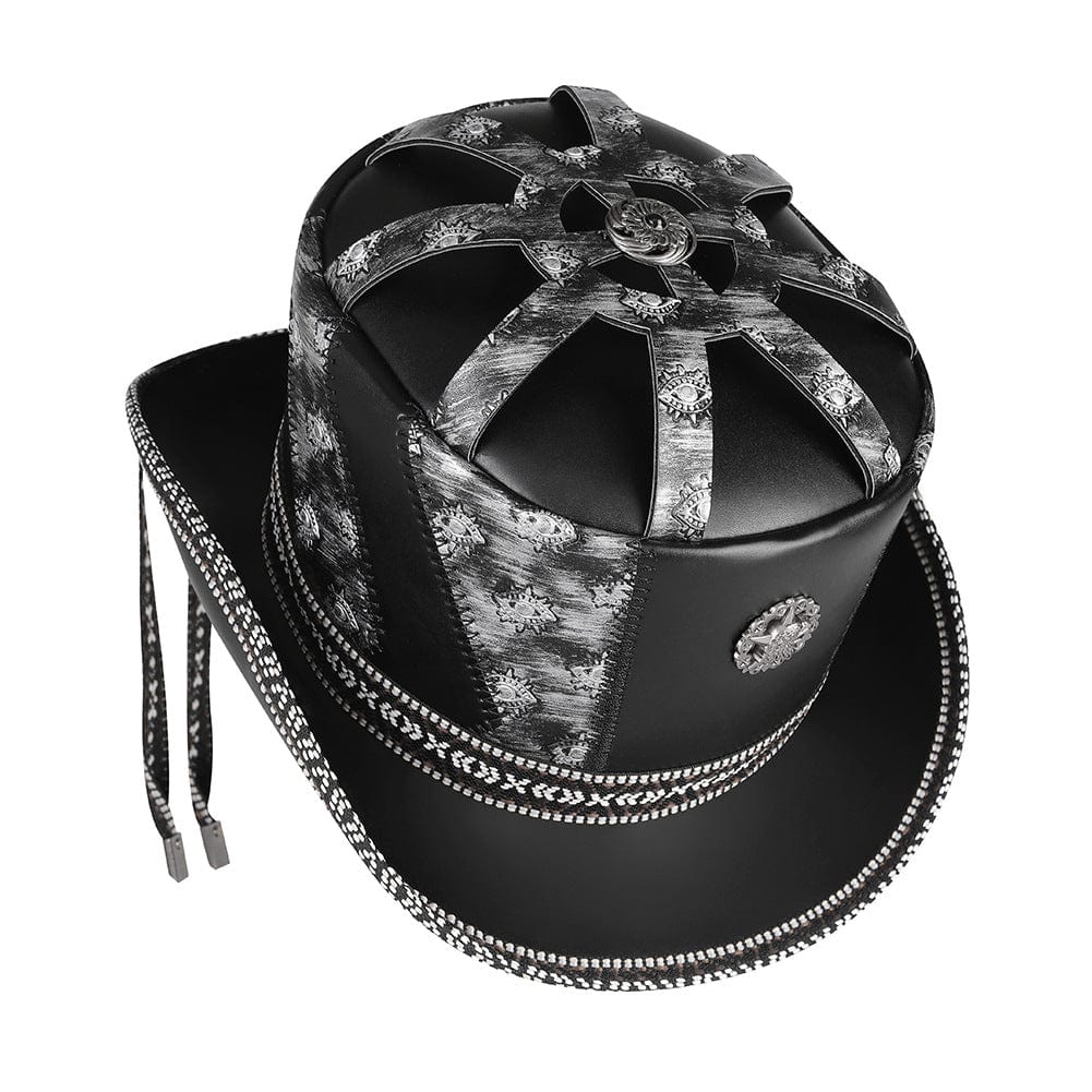 Kobine Men's Gothic Strappy Eyes Embroidered Hat