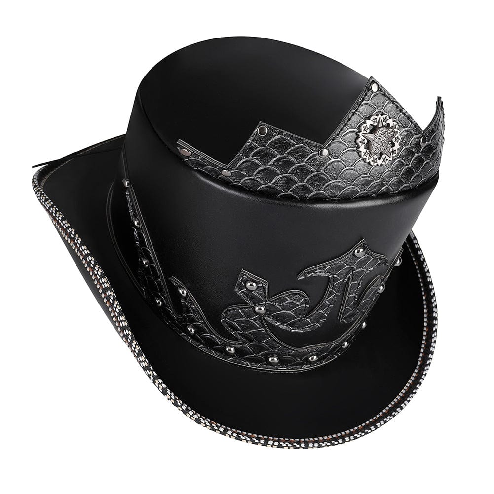 Kobine Men's Gothic Strappy Perlage Hat