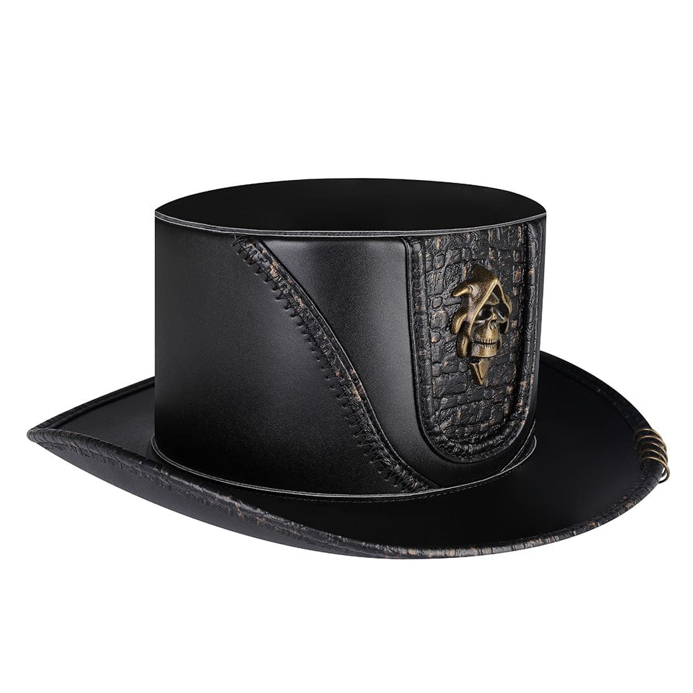 Kobine Men's Gothic Strappy Skull Hat