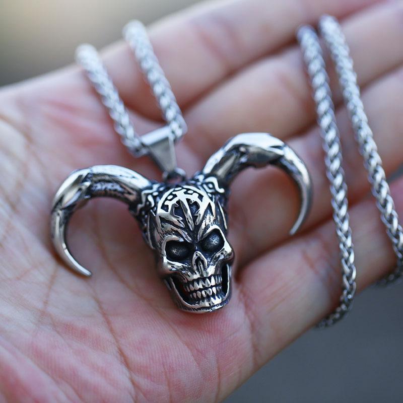 Men's Punk Antelope Skull Necklace