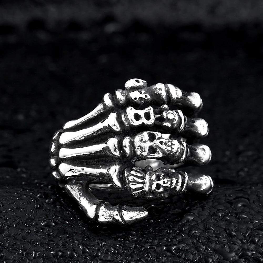 Men's Punk Bones Of Hand Skulls Rings