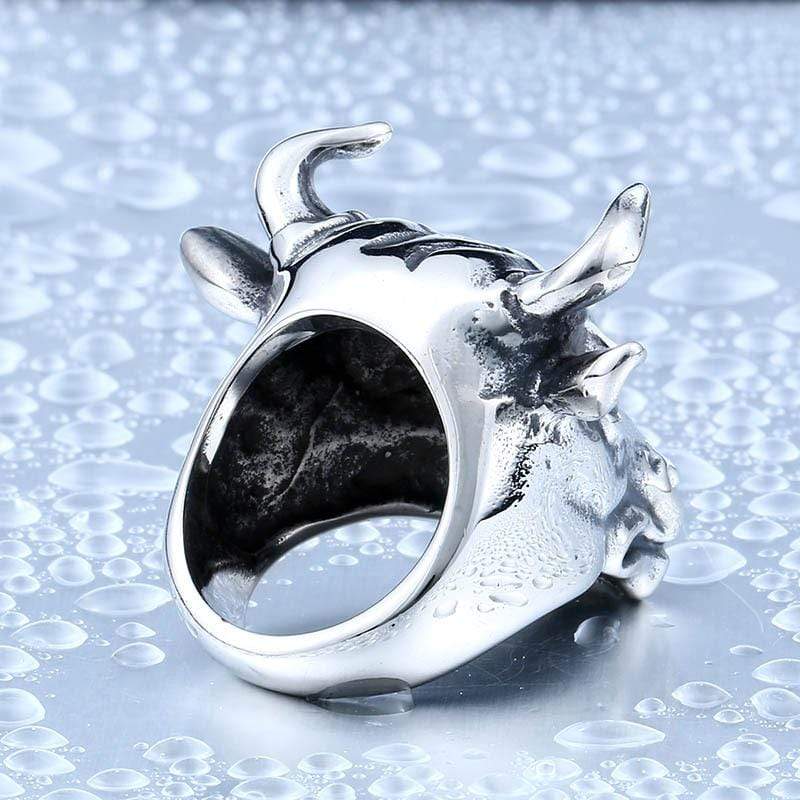 Men's Punk Bull Head of Wall Street Rings