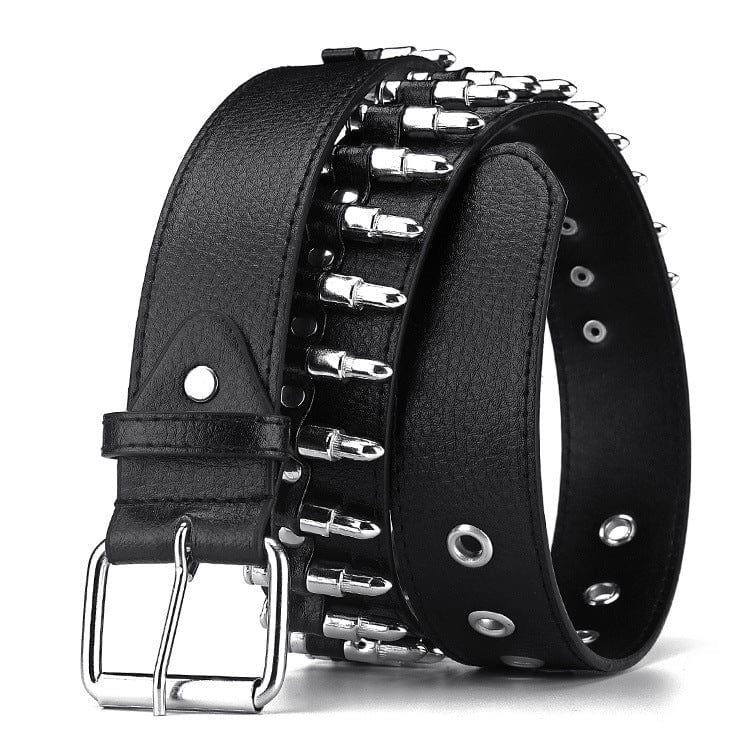 Kobine Men's Punk Bullets Faux Leather Belt