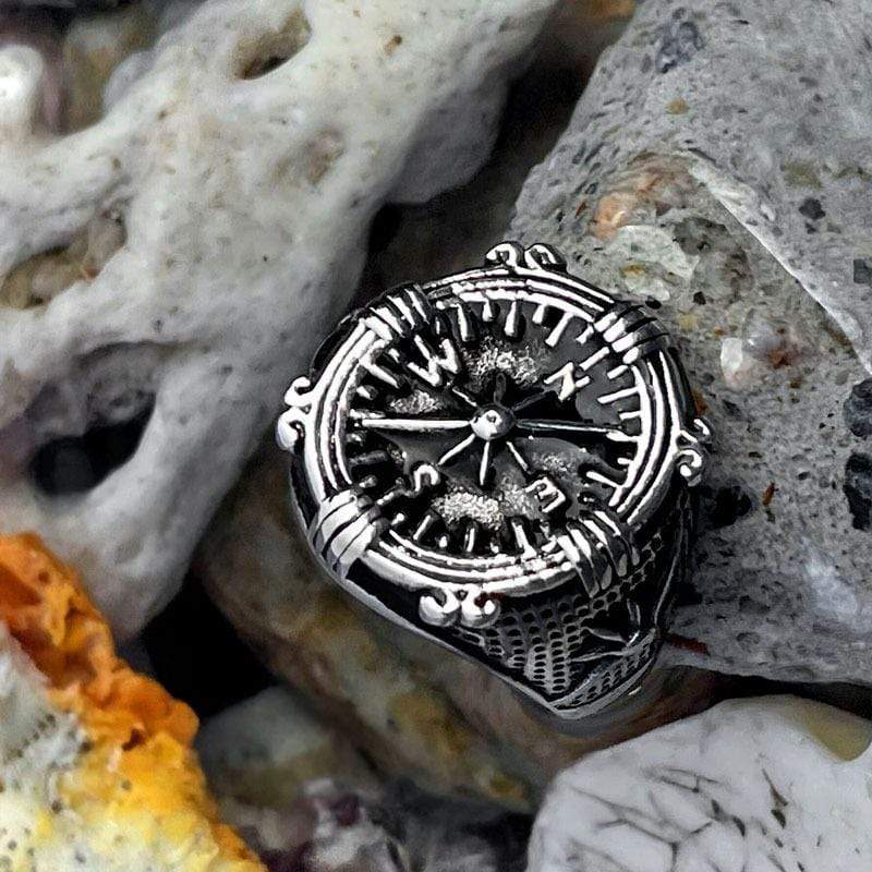 Men's Punk Compass Ring