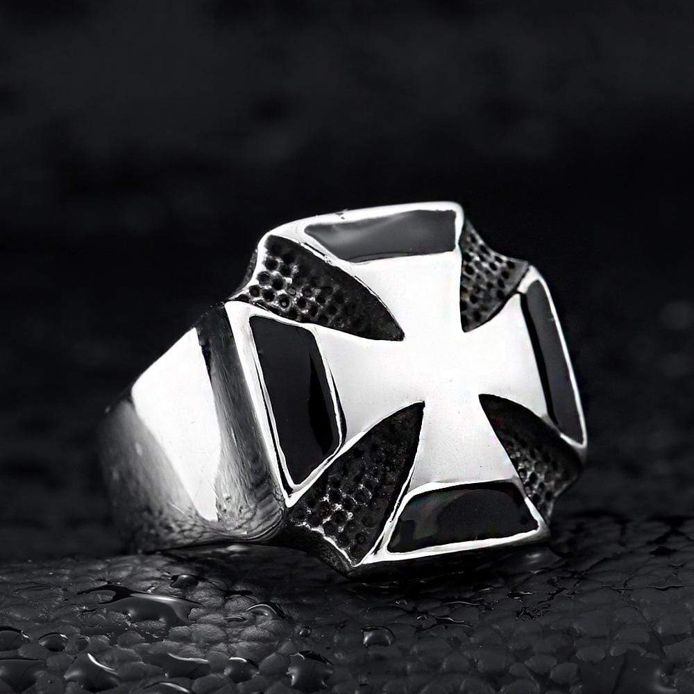 Men's Punk Contrast Color Cross Rings