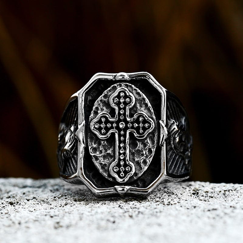 Kobine Men's Punk Cross Ring