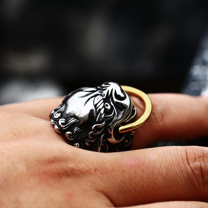 Kobine Men's Punk Gatekeeper Beast Ring