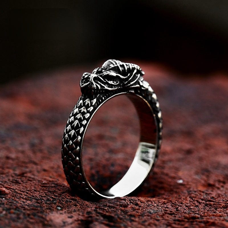 Kobine Men's Punk Ouroboros Ring