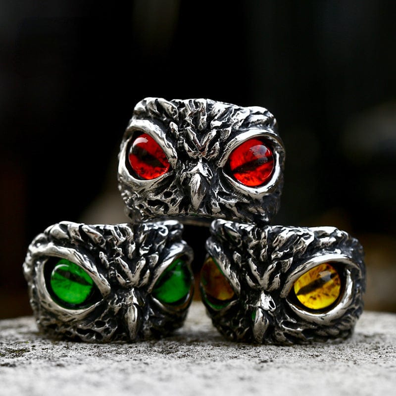 Kobine Men's Punk Owl Ring