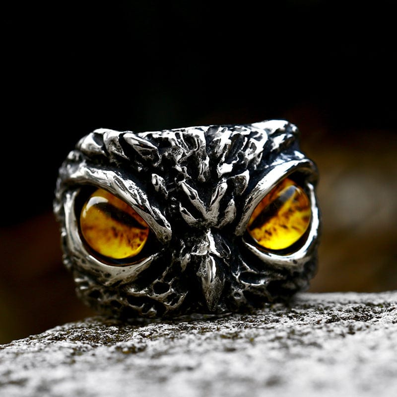 Kobine Men's Punk Owl Ring