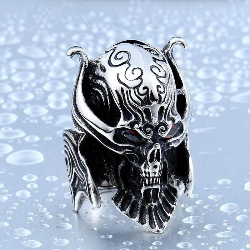 Men's Punk Red Eyes Skull Rings