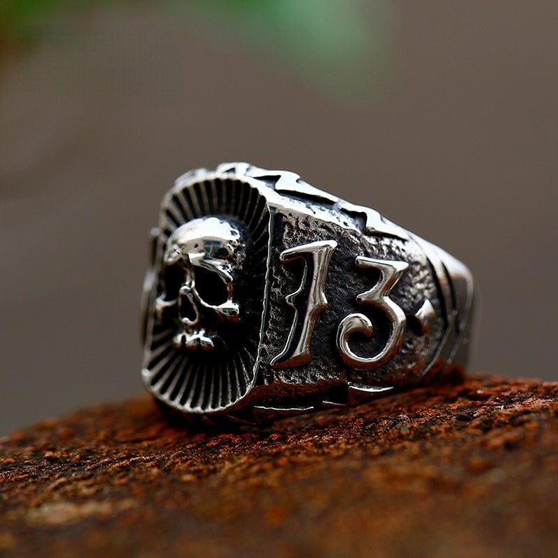 Kobine Men's Punk Skull Figure Ring
