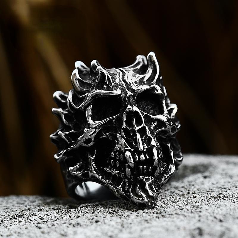 Kobine Men's Punk Skull Ring