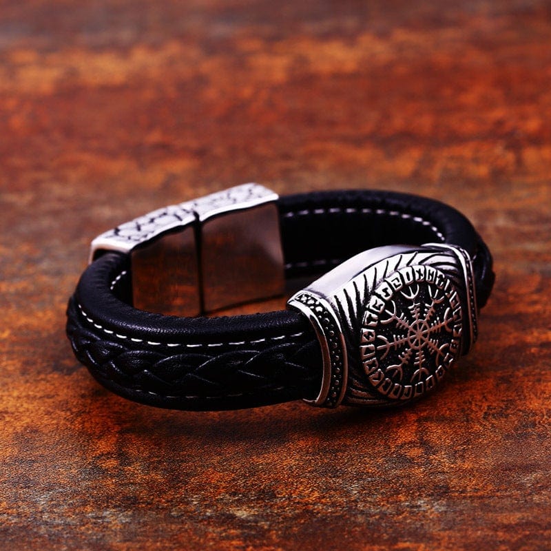 Kobine Men's Punk Viking Letter Carved Bracelet