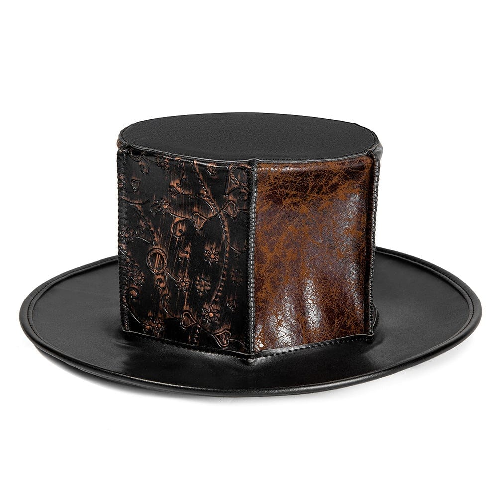 Kobine Men's Steampunk Distress Splice Hat