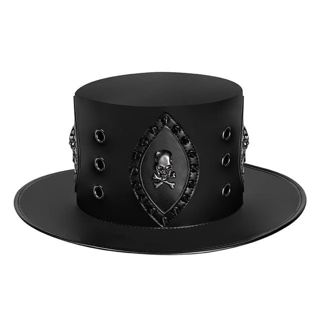 Kobine Men's Steampunk Rivet Skull Hat