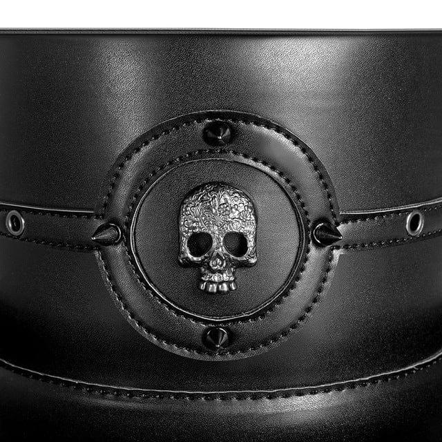 Kobine Men's Steampunk Skull Rivet Hat
