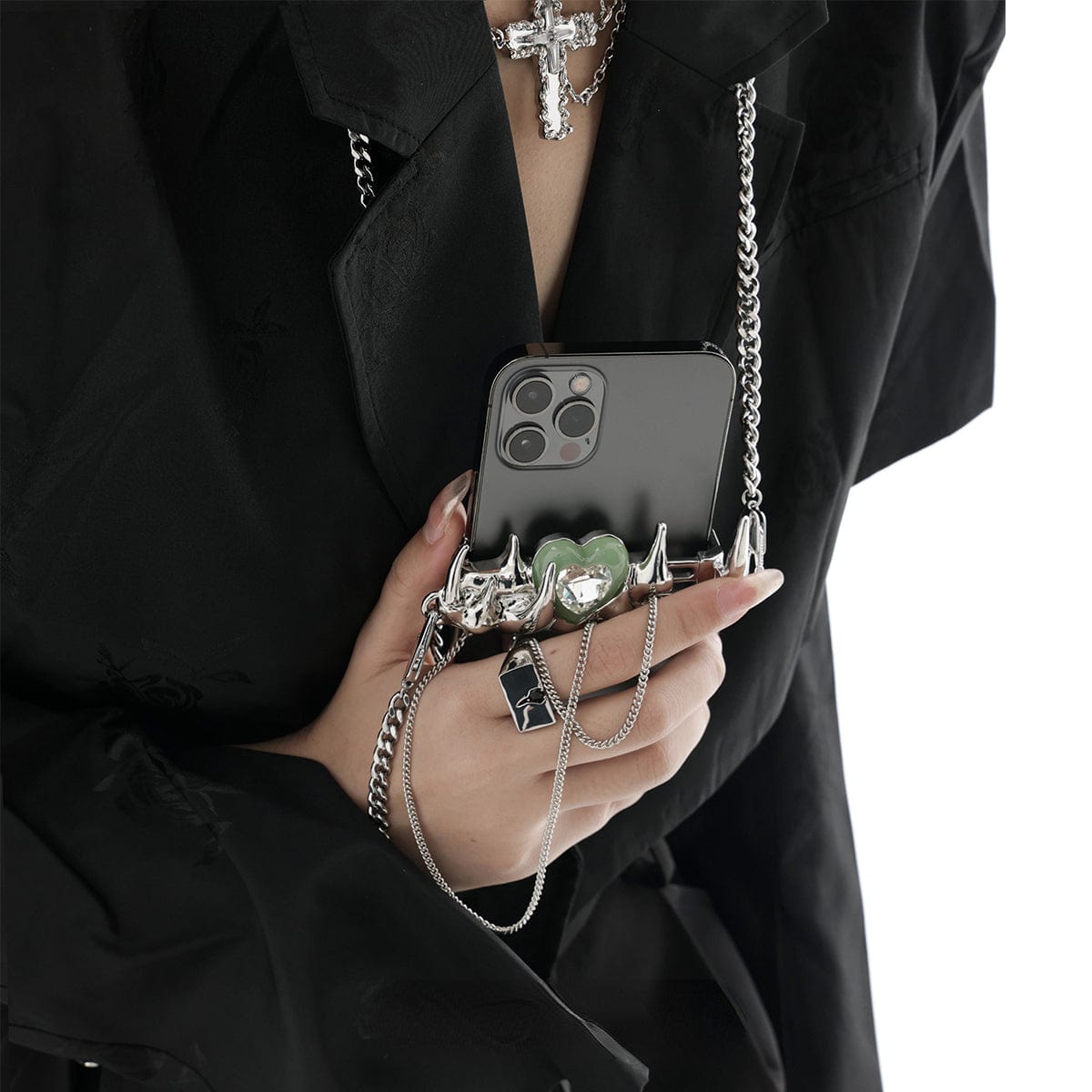 Kobine Punk Heart Phone Case Chain