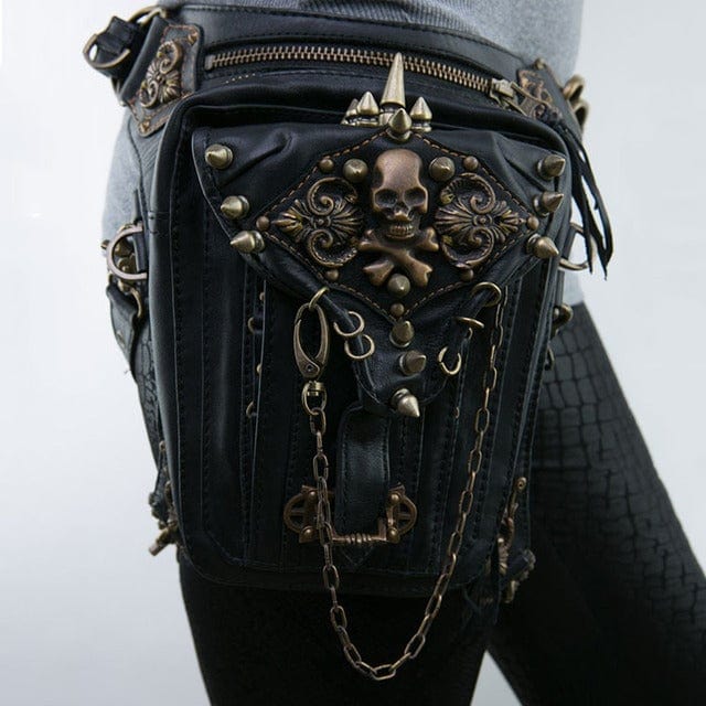 Kobine Steampunk Skull Rivets Bag