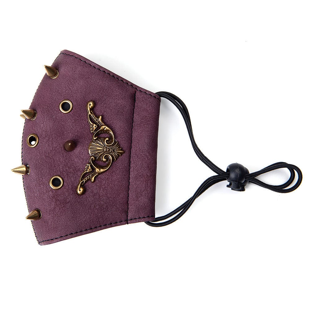 Kobine Unisex Steampunk Badge Rivets Mask