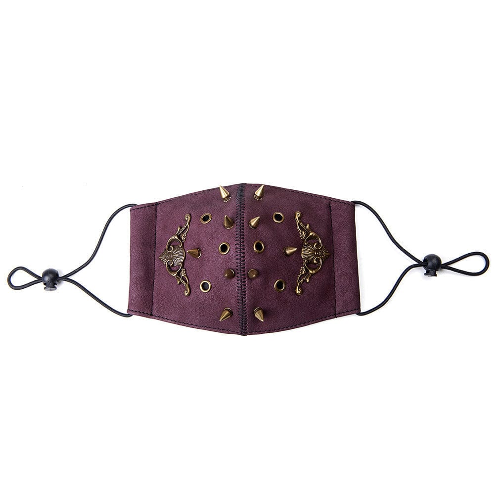 Kobine Unisex Steampunk Badge Rivets Mask