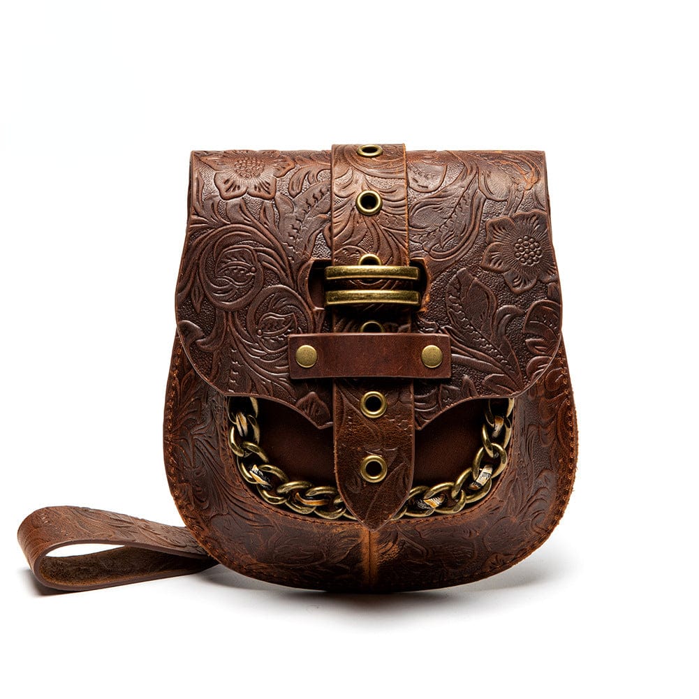 Kobine Unisex Steampunk Embossed Chain Bag