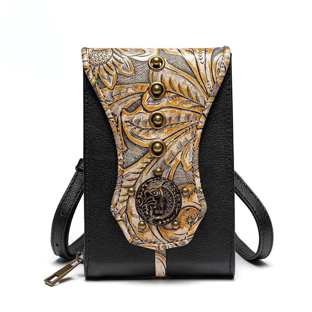 Kobine Unisex Steampunk Rivets Embossed Mini Bag