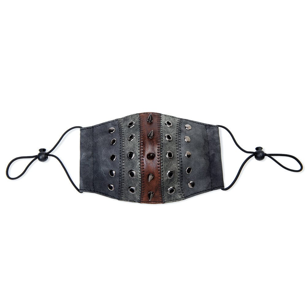 Kobine Unisex Steampunk Rivets Eyelets Stitch Mask