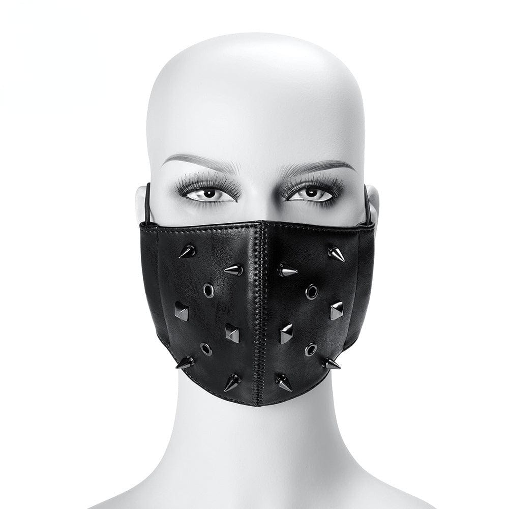 Kobine Unisex Steampunk Rivets Faux Leather Mask