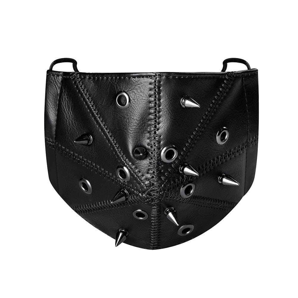 Kobine Unisex Steampunk Rivets Faux Leather Mask
