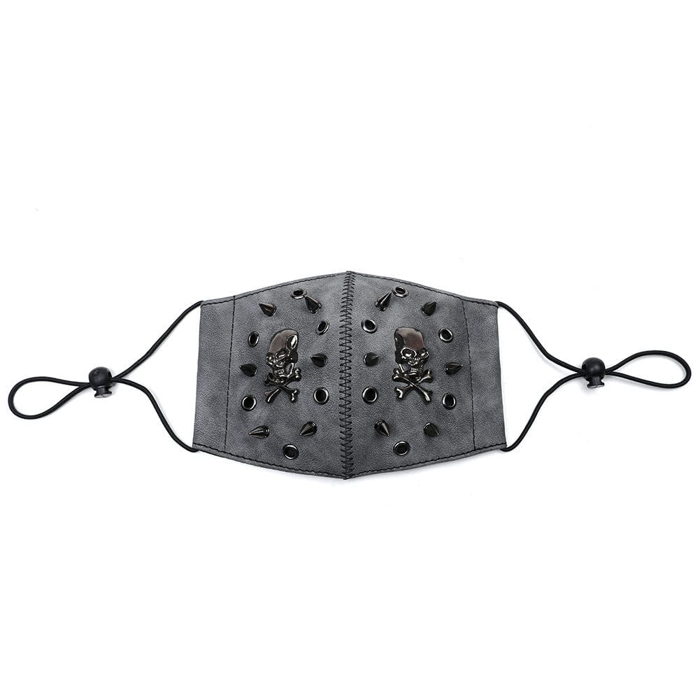 Kobine Unisex Steampunk Skulls Rivets Stitch Mask