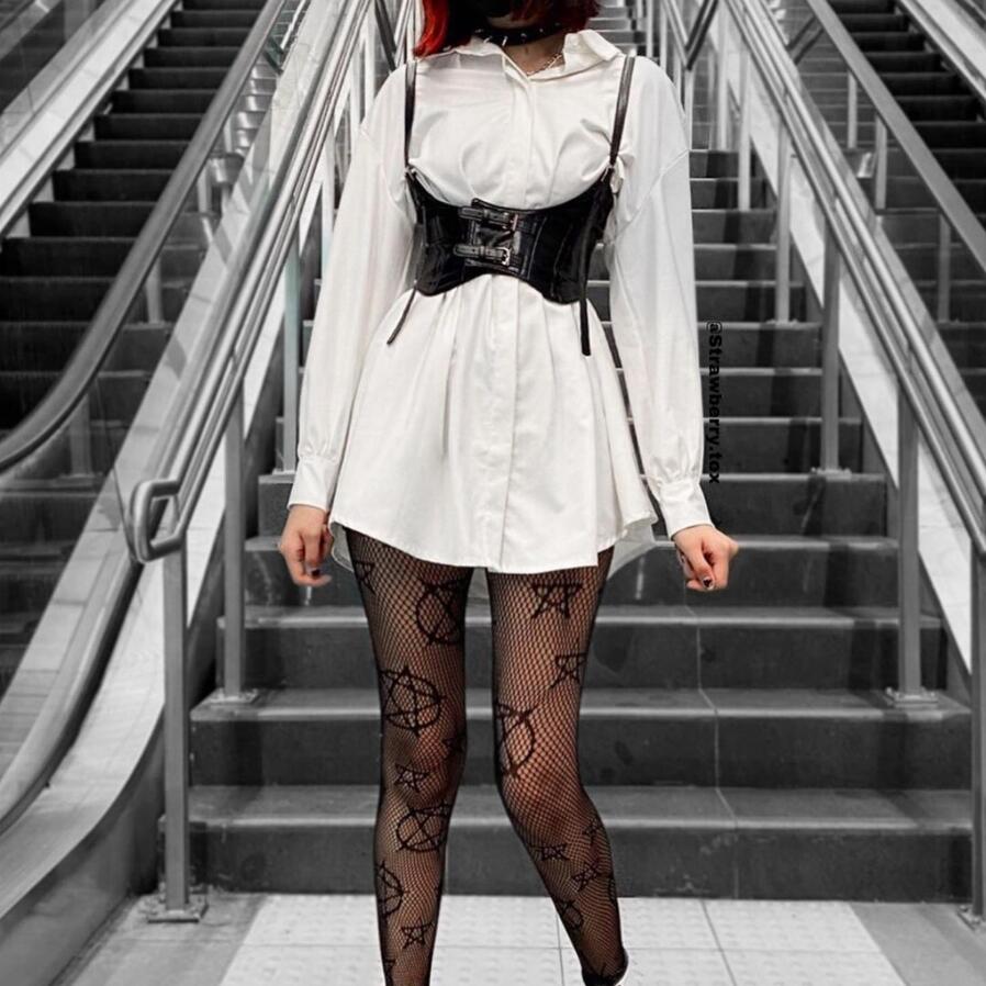 Kobine Women's Casual Long Shirts Dresses With Detachable PU Tank Tops