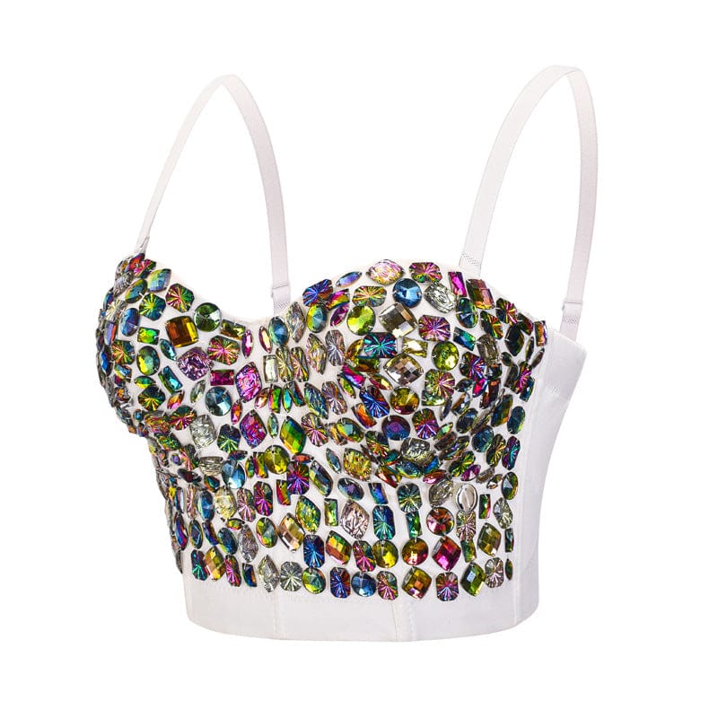 Kobine Women's Gothic Colourful Beaded Bustier