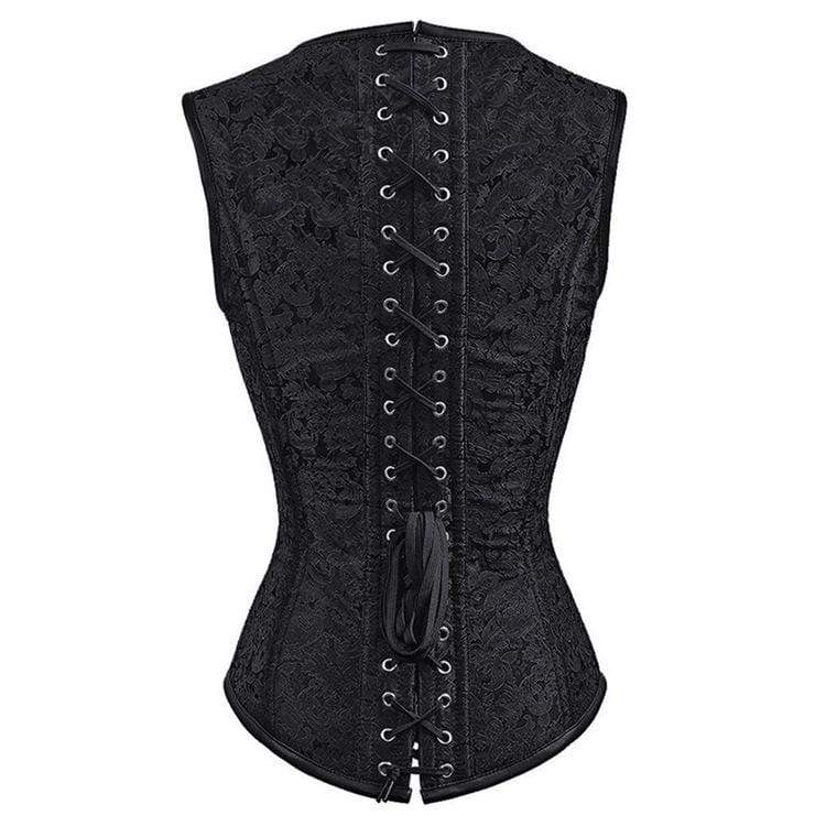 Women's Gothic Floral 12-steel boned Overbust Corsets