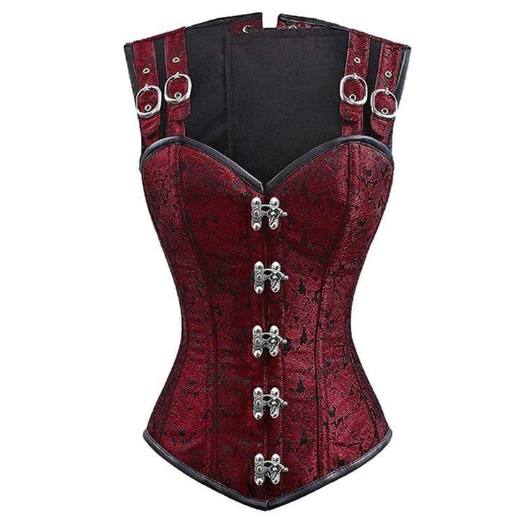 Women's Gothic Floral 12-steel boned Overbust Corsets