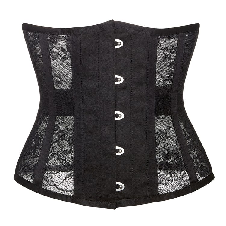 Kobine Women's Gothic Floral Satin Underbust Corset
