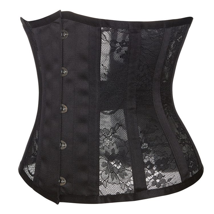 Kobine Women's Gothic Floral Satin Underbust Corset