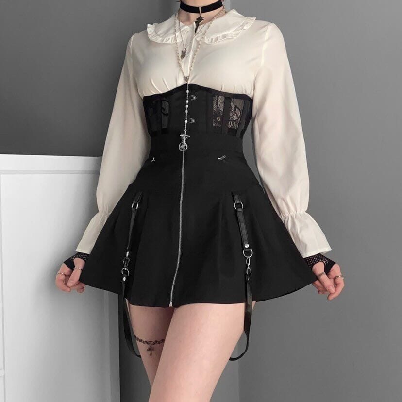 Kobine Women's Gothic Floral Satin Underbust Corset