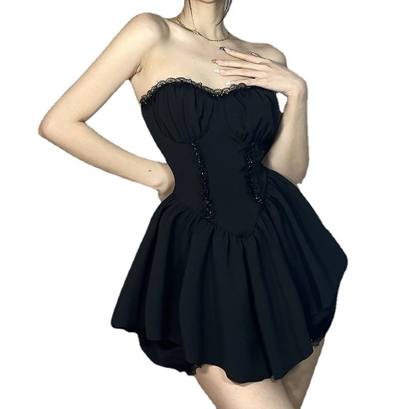 Kobine Women's Gothic Lace Off Shoulder Tank Top & Shorts