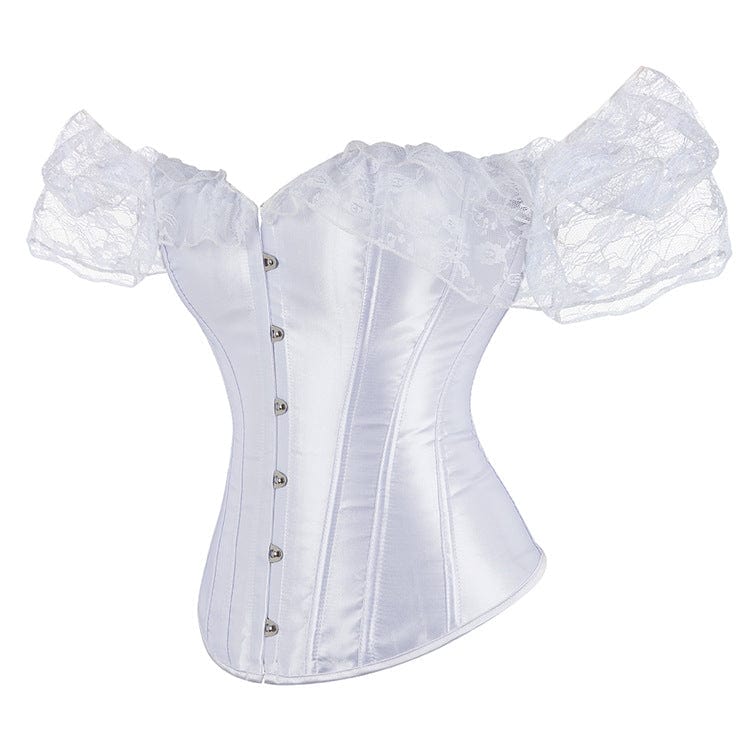 Kobine Women's Gothic Off Shoulder Lace Splice Overbust Corset
